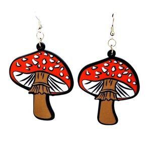 Mushroom Earrings Funky Dangle Drop Earrings Novelty Statement Earrings
